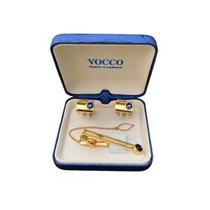NOS Vocco 24K GF Tie Clip & Cuff Links